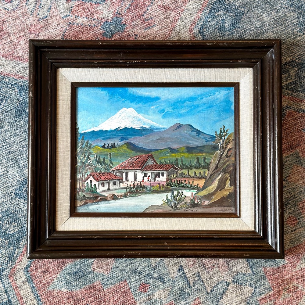 Original vintage painting of Ecuador by Jose Salguero
